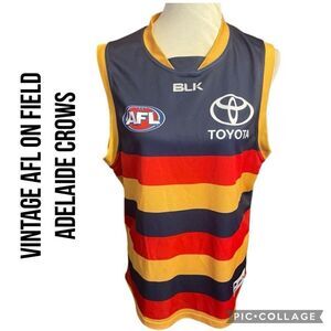 Adelaide Crows AFL On Field Game Gear Vintage Jersey BLK Team Colors Sleeveless